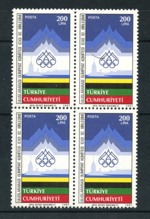 1987 - TURCHIA - LOTTO/19827Q - COMITATO OLIMPICO 1v. - QUARTINA