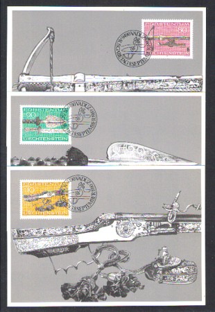 1980 - LBF/4121 - LIECHTENSTEIN - ANTICHE ARMI DA CACCIA - CART.MAXIMUM