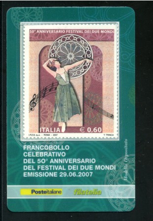 2007 - LOTTO/21005 - REPUBBLICA - 60c. FESTIVAL DUE MONDI - TESSERA FILAT.