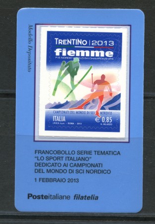 2013 - LOTTO/22814 - REPUBBLICA - SCI NORDICO - TESSERA FILATELICA