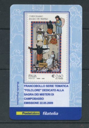 2009 - LOTTO/22721 - REPUBBLICA - SAGRA MISTERI - TESSERA FILATELICA