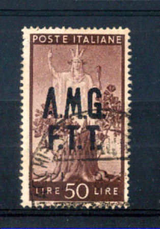 1947 - LOTTO/10187U - TRIESTE A - 50 LIRE DEMOCRATICA USATO