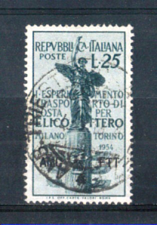 1954 - LOTTO/10379U - TRIESTE A - 25 LIRE TRASPORTO CON ELICOTTERO USATO