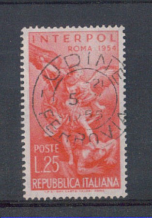 1954 - LOTTO/6242U - REPUBBLICA - 25 L. INTERPOL USATO