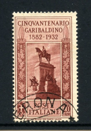1932 - REGNO - LOTTO/43307 - 2,55+50 Cent. - CINQUANTENARIO DI GARIBALDI - USATO