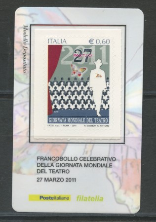 2011 - LOTTO/22778 - REPUBBLICA - TEATRO - TESSERA FILATELICA