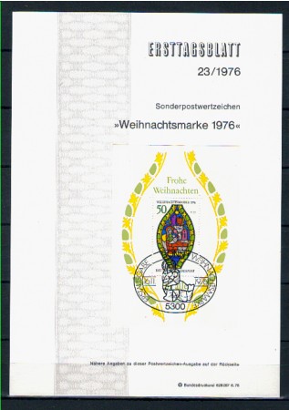 1976 - LOTTO/GFBF12ETB - GERMANIA - NATALE FOGLIETTO - ETB