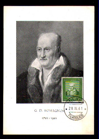 1961 - LOTTO/10878 - REPUBBLICA - G.D.ROMAGNOSI - CARTOLINA MAXIMUM