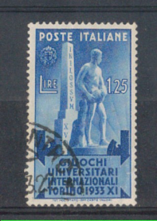 1933 - LOTTO/REG344U  REGNO - 1,25 L. GIUOCHI UNIVERSITARI USATO