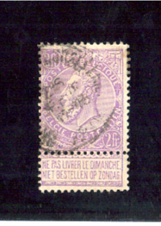 1893 - LOTTO/10828 - BELGIO - 2 Fr. VIOLETTO - USATO