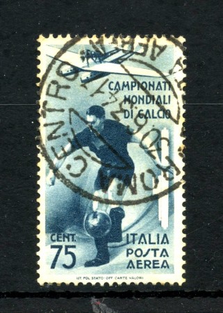1934 - REGNO - LOTTO/48159 - 75° CENT. MONDIALI DA CALCIO USATO