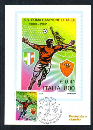 2001 - LOTTO/11237 - REPUBBLICA - SCUDETTO ROMA - CARTOLINA MAXIMUM