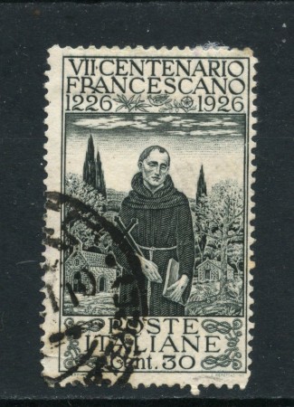 1926 - REGNO - LOTTO/47810 - 30 CENT. SAN FRANCESCO DENTELLATURA 14 - USATO