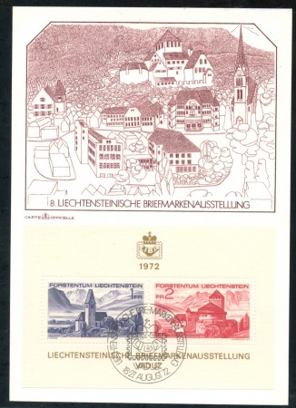 1972 - LIECHTENSTEIN - EXPO FILATELICA LIBA - CARTOLINA MAXIMUM - LOTTO/25781