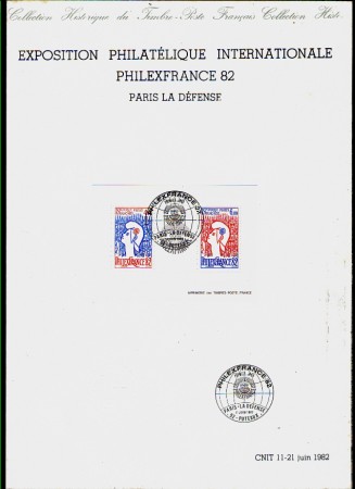1982 - LOTTO/FRABF8DOC - FRANCIA - PHILEXFRANCE  FOGLIETTO SU DOCUMENTO FILATELICO