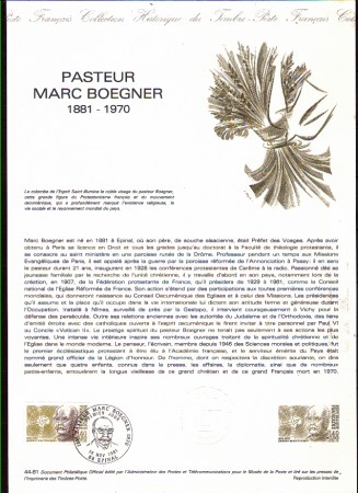 1981 - LOTTO/FRA2153DOC - FRANCIA - M.BOEGNER DOC. FILATELICO
