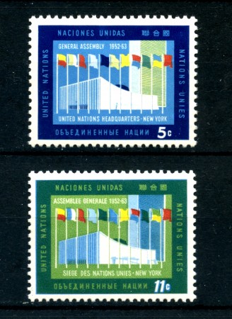 1963 - LOTTO/21356 - ONU U.S.A - SEDE ONU DI NEW YORK  2v. - NUOVI