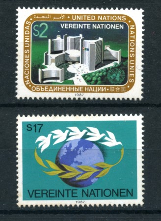 1987 - LOTTO/21462 - ONU AUSTRIA - POSTA ORDINARIA 2V. NUOVI