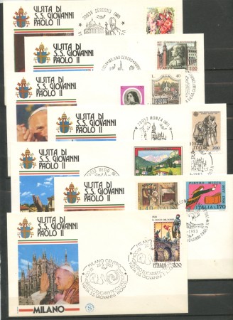 1993 - LOTTO/38639 - VISITA DI PAPA G.PAOLO II°  A MILANO - 7 BUSTE