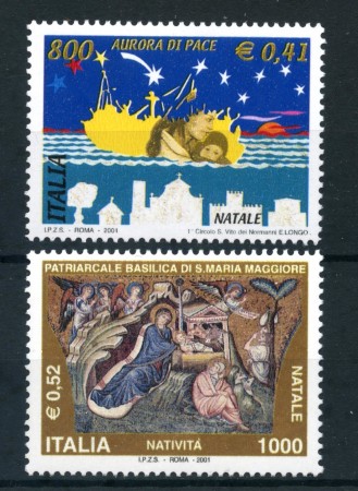 2001 - REPUBBLICA - NATALE 2v. - NUOVI - LOTTO/25684