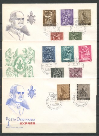 1966 - VATICANO - IL LAVORO DELL'UOMO - 3 BUSTE FDC CAPITOLIUM - LOTTO/27650