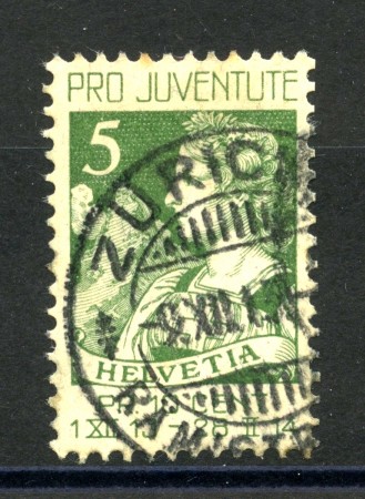 1913 - LOTTO/34008 - SVIZZERA - 5+5c. PRO JUVENTUTE - USATO