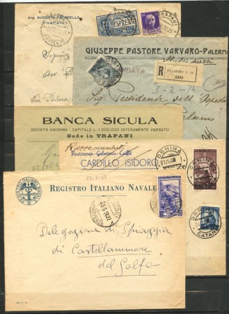 REGNO/REPUBBLICA - LOTTO/48006 - INSIEME DI  70 BUSTE VIAGGIATE CON ANNULLI SICILIANI