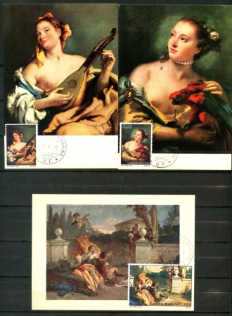 1970 - SAN MARINO - LOTTO/38128 - DIPINTI DEL TIEPOLO 3 CARTOLINE