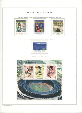 1988 - SAN MARINO - LOTTO/47930 - ANNATA COMPLETA 24 v. + 1 FOGLIETTO NUOVI