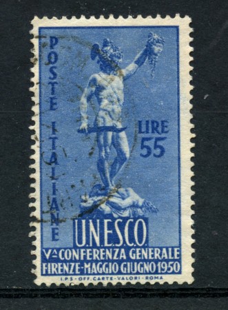 1950 - LOTTO/16282E - REPUBBLICA - 55 LIRE UNESCO - USATO