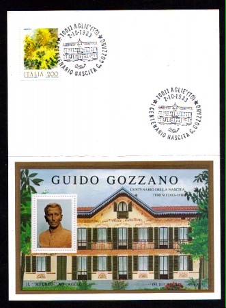 1983 - LBF/3884 - ITALIA - CENTENARIO NASCITA DI GUIDO GOZZANO - FOLDER
