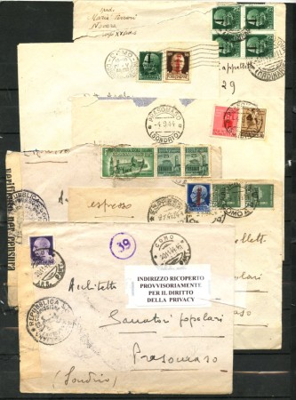 1944 - REP.SOCIALE- LUOGOTENENZA - LOTTO/48046 - INSIEME DI 8 BUSTE CO AFFRANCATURE  MULTIPLE