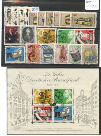 1973 - LOTTO/15518 - BERLINO - ANNATA COMPLETA  21 VALORI + 1 FOGLIETTO - USATI