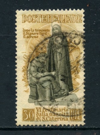 1948 - REPUBBLICA - 30 LIRE S. CATERINA - USATO - LOTTO/18700C