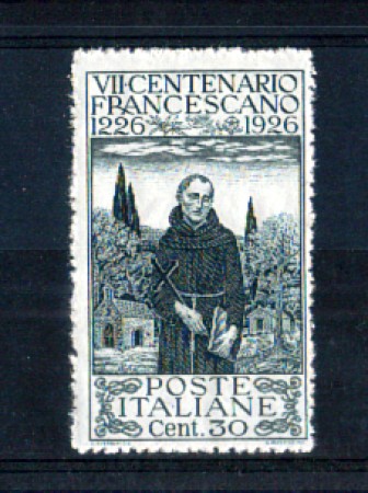 1926 - LOTTO/REG193N - REGNO - 30c. S.FRANCESCO DENT. 14 - NUOVO