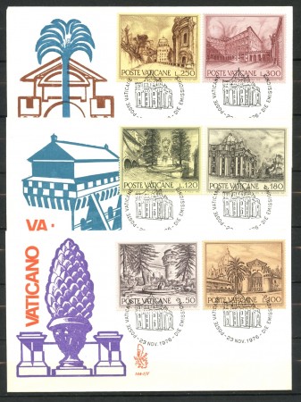1976 - VATICANO - FONTANE E VEDUTE - 3 BUSTE FDC VENEZIA - LOTTO/27593A