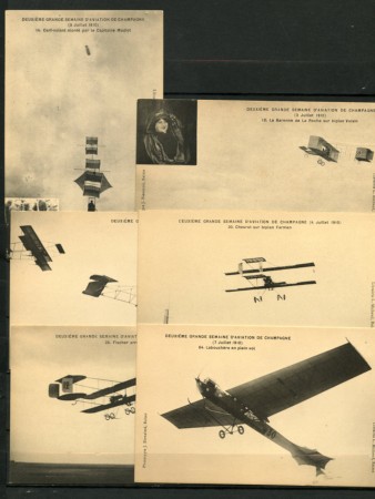 FRANCIA - 1910 - LOTTO/14190 - 6 CARTOLINE 12° SETTIMANA AVIATORIA DI CHAMPAGNE - NUOVE