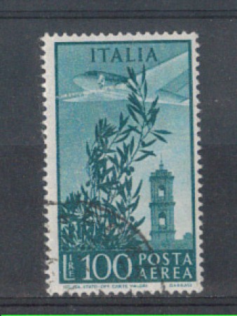 1948 - LOTTO/6043U - REPUBBLICA - POSTA AEREA 100 LIRE FIL. RUOT