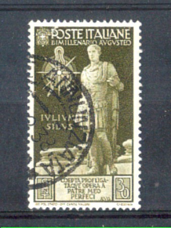 1937 - LOTTO/REG420U - REGNO - 30c. BIMILLENARIO AUGUSTO - USATO