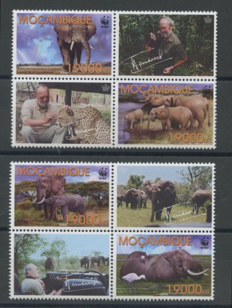 2002 - LOTTO/19388 - MOZAMBICO - ELEFANTE  4v. + 4 VIGNETTE - NUOVI