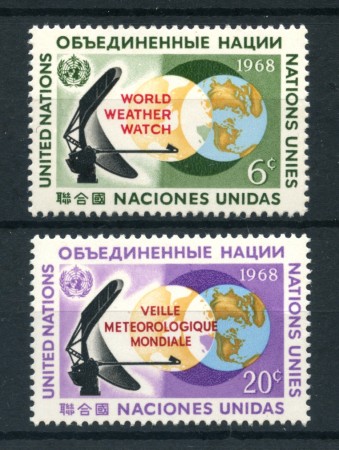 1968 - LOTTO/21385 - ONU U.S.A - OSSERVAZIONE METEREOLOGICA 2v. - NUOVI
