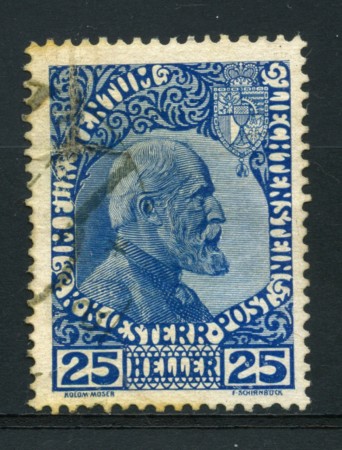 1912 - LOTTO/14426 - LIECHTENSTEIN- 25 h. PRINCIPE GIOVANNI - USATO