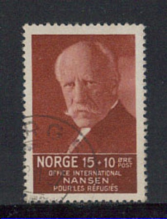 1935 - LOTTO/NORV165U - NORVEGIA - 15+10  F. NANSEN - USATO