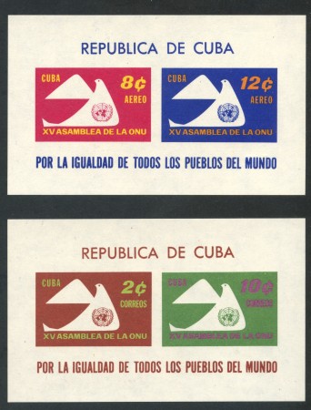 1961 - CUBA - UGUALITA' DEI POPOLI - 2 FOGLIETTI NUOVI - LOTTO/29360