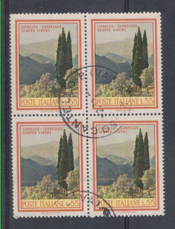 1968 - LOTTO/6514UAQ - REPUBBLICA - 55 L. FLORA QUARTINA USATA