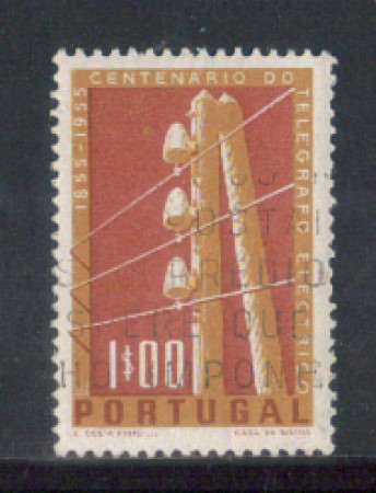 1955 - LOTTO/9756AU - PORTOGALLO - 1e. TELEGRAFO - USATO