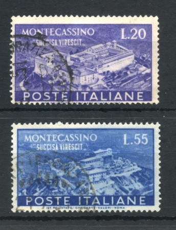 1951 - REPUBBLICA - LOTTO/47410 - ABBAZIA DI MONTECASSINO 2v. - USATI