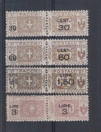 1923 - LOTTO/REGAPP23CPN - REGNO - PACCHI POSTALI SOPRAST. NUOVI