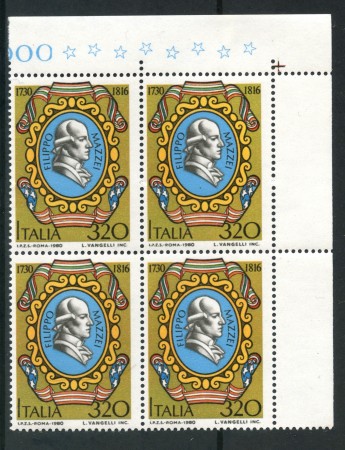 1980 - LOTTO/6728Q - REPUBBLICA - FILIPPO MAZZEI - QUARTINA NUOVI
