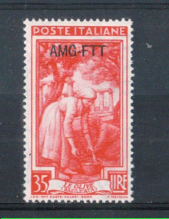 1950 - LOTTO/10278L - TRIESTE A - 35 LIRE ITALIA AL LAVORO LING.